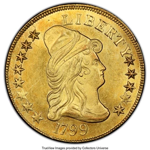 image for: 1799 $10 Small Obverse Stars, BD-5, Low R.6, MS64 PCGS. CAC....