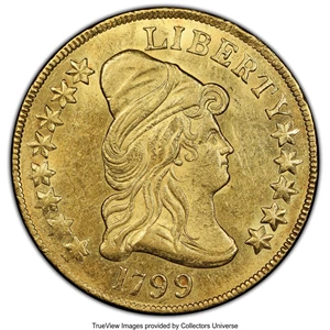 image for: 1799 $10 Large Obverse Stars, BD-9, High R.6, MS62 PCGS....