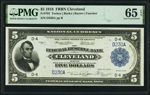 image for: Low Serial Number D230A Fr. 785 $5 1918 Federal Reserve Bank Note PMG Gem Uncirculated 65 EPQ....