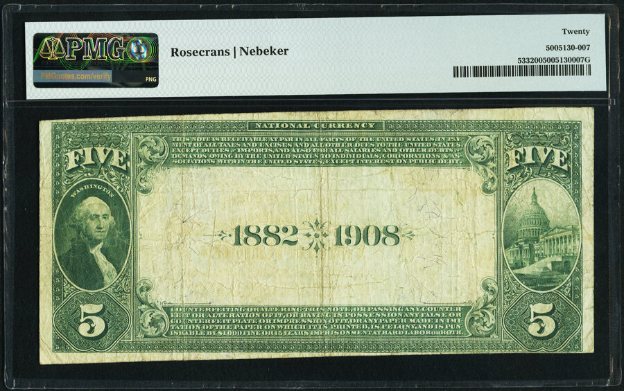 image for: Grand Rapids, WI - $5 1882 Date Back Fr. 533 The Wood County National Bank Ch. # (M)4639 PMG Very Fine 20....