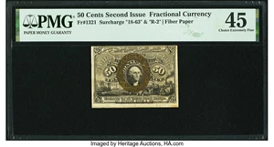 image for: Fr. 1321 50¢ Second Issue PMG Choice Extremely Fine 45....
