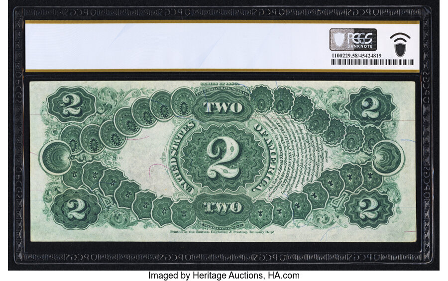 image for: Fr. 51 $2 1880 Legal Tender PCGS Banknote Choice AU 58 PPQ....