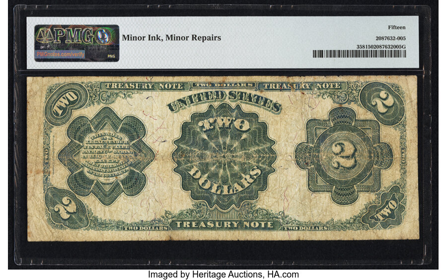 image for: Fr. 358 $2 1891 Treasury Note PMG Choice Fine 15....