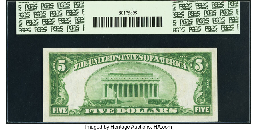 image for: Fr. 1950-K $5 1928 Federal Reserve Note. PCGS Gem New 65PPQ....