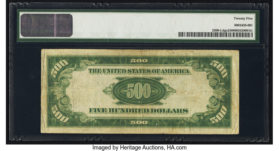 image for: Fr. 2200-L $500 1928 Federal Reserve Note. PMG Very Fine 25....