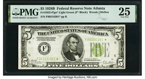 image for: Fr. 1952-F* $5 1928B Federal Reserve Star Note. PMG Very Fine 25....
