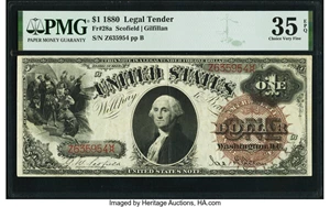 image for: Fr. 28a $1 1880 Legal Tender PMG Choice Very Fine 35 EPQ....