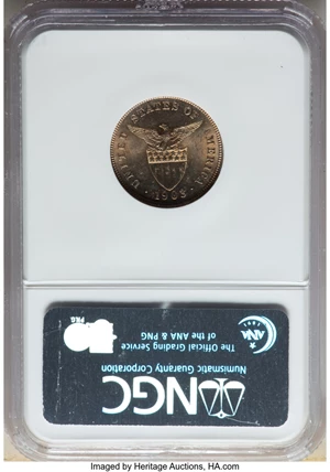image for: 1903 5C Philippines 5 Centavos MS63 NGC. NGC Census: (0/0). PCGS Population: (23/82). CDN: $100 Whsle. Bid for NGC/PCGS MS6...