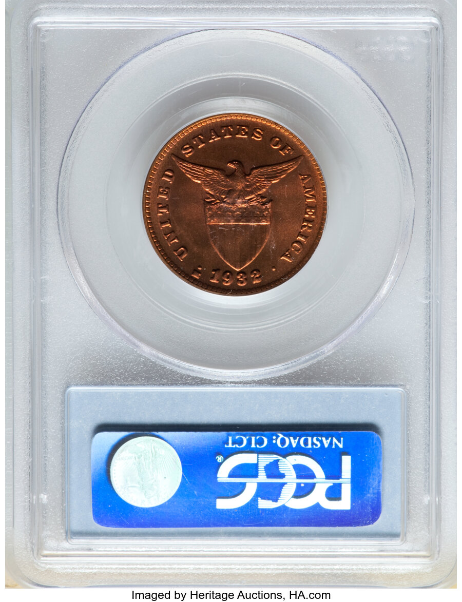 image for: 1932-M 1C Philippines Centavo MS65 Red PCGS. PCGS Population: (15/10). NGC Census: (0/0)....