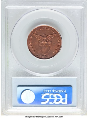 image for: 1934-M 1C Philippines Centavo MS66 Red and Brown PCGS. PCGS Population: (5/0). NGC Census: (0/0)....