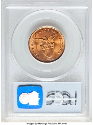 image for: 1928-M 1C Philippines Centavo MS66 Red PCGS. PCGS Population: (19/1). NGC Census: (0/0)....