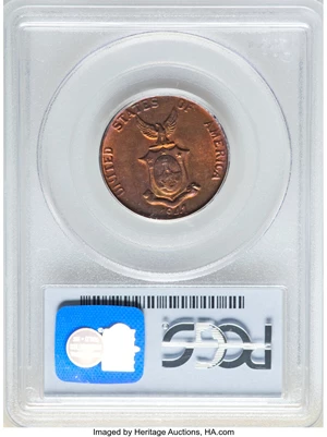 image for: 1941-M 1C Philippines Centavo MS65 Red PCGS. PCGS Population: (5/2). NGC Census: (0/0). CDN: $100 Whsle. Bid for NGC/PCGS M...