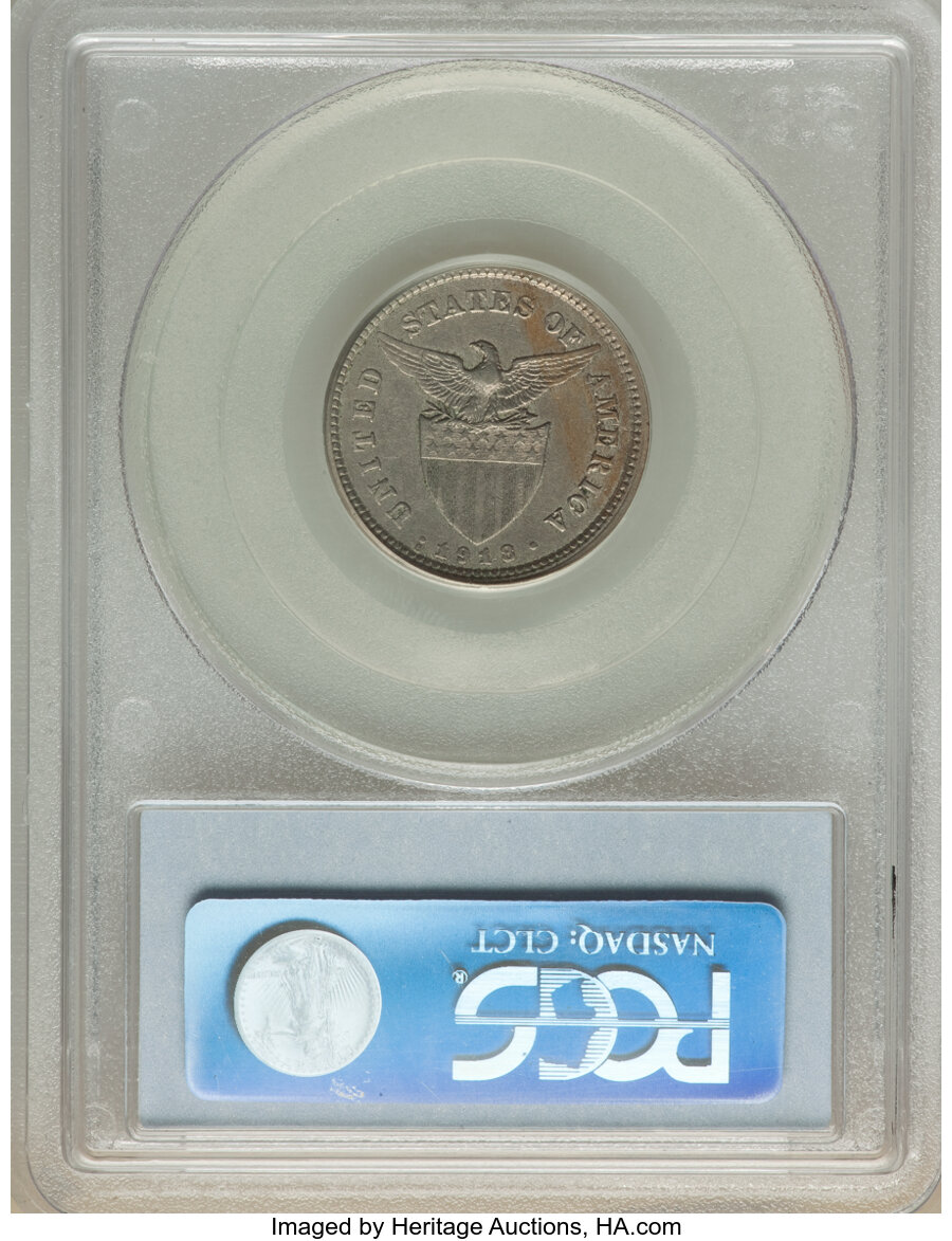 image for: 1918-S 5C Philippines 5 Centavos, Mule, Allen-4.08b, XF40 PCGS. PCGS Population: (3/33). NGC Census: (3/19). CDN: $750 Whsl...