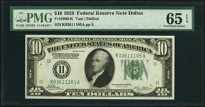 image for: Fr. 2000-K $10 1928 Federal Reserve Note. PMG Gem Uncirculated 65 EPQ....