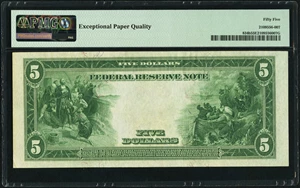 image for: Fr. 834b $5 1914 Red Seal Federal Reserve Note PMG About Uncirculated 55 EPQ....