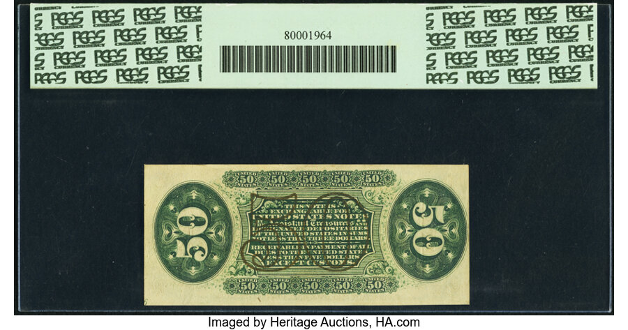 image for: Fr. 1331 50¢ Third Issue Spinner PCGS Gem New 65PPQ....