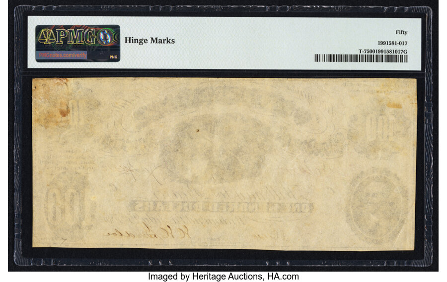 image for: T7 $100 1861 PF-4 Cr. 11 PMG About Uncirculated 50....