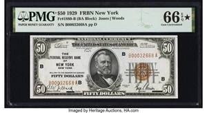 image for: Fr. 1880-B $50 1929 Federal Reserve Bank Note. PMG Gem Uncirculated 66 EPQ*....