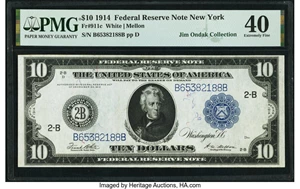 image for: Fr. 911c $10 1914 Federal Reserve Note PMG Extremely Fine 40....
