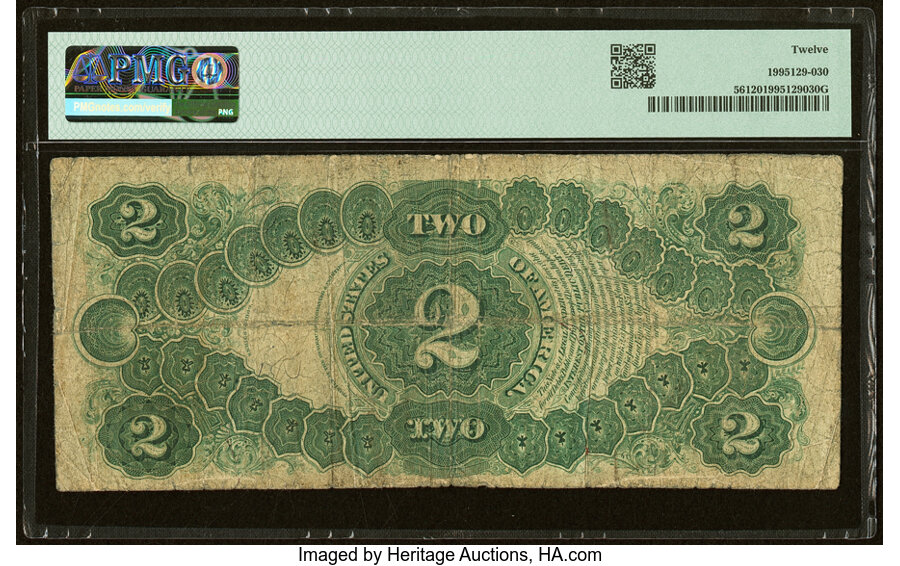 image for: Fr. 56 $2 1880 Legal Tender PMG Fine 12....