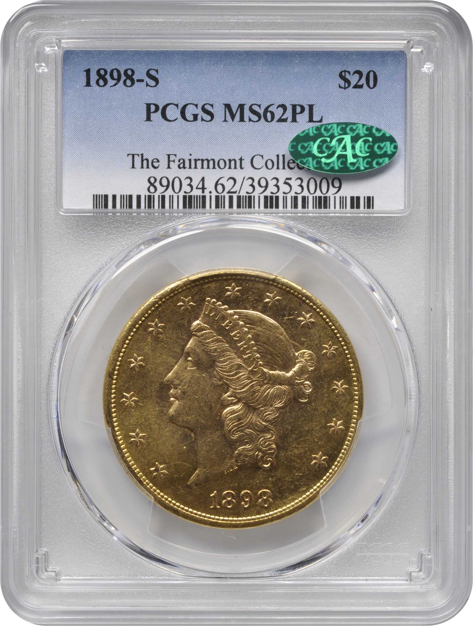 image for: 1898-S Liberty Head Double Eagle. MS-62 PL (PCGS). CAC.