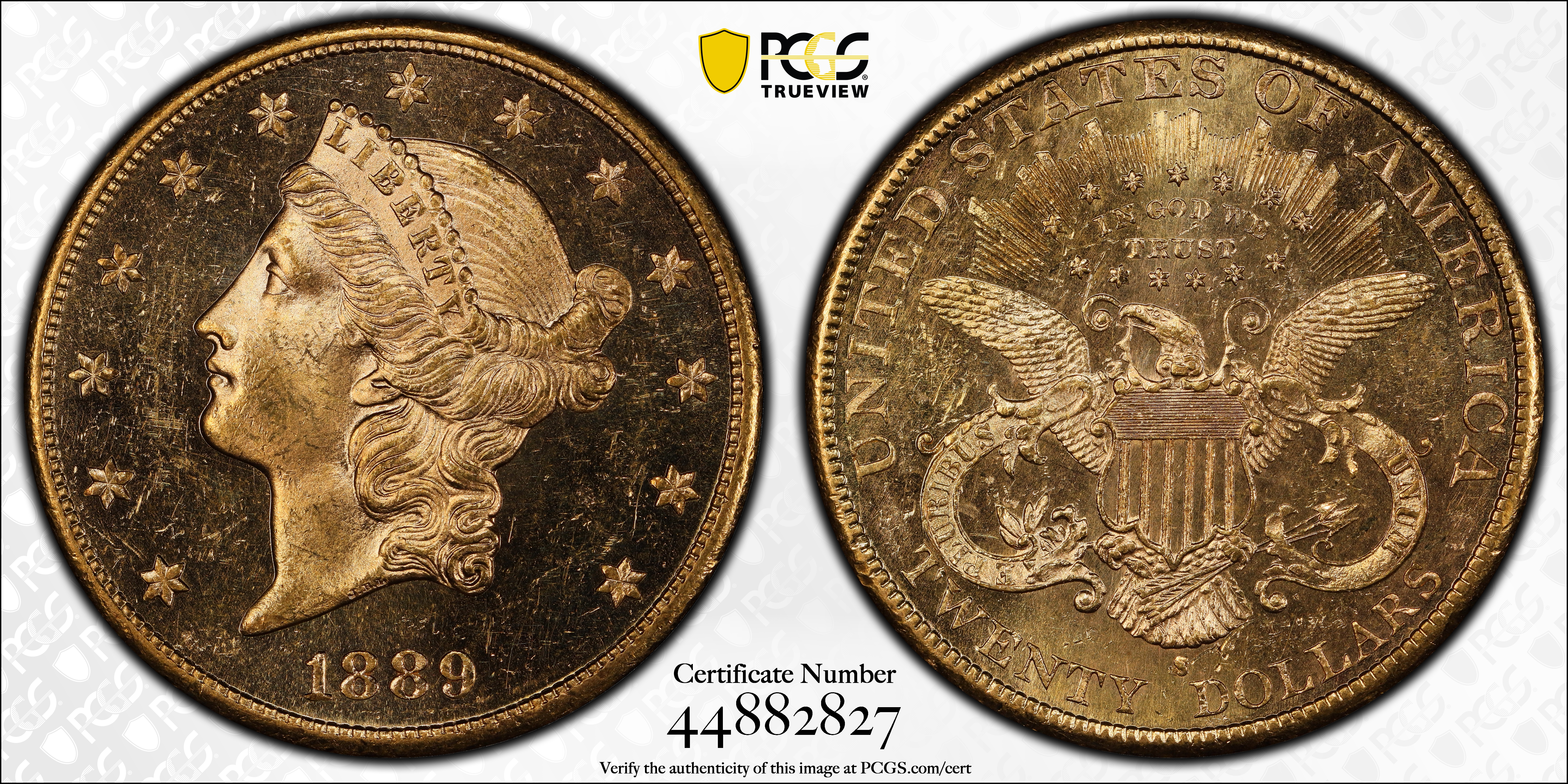 image for: 1889-S Liberty Head Double Eagle. MS-64 PL (PCGS). CAC.
