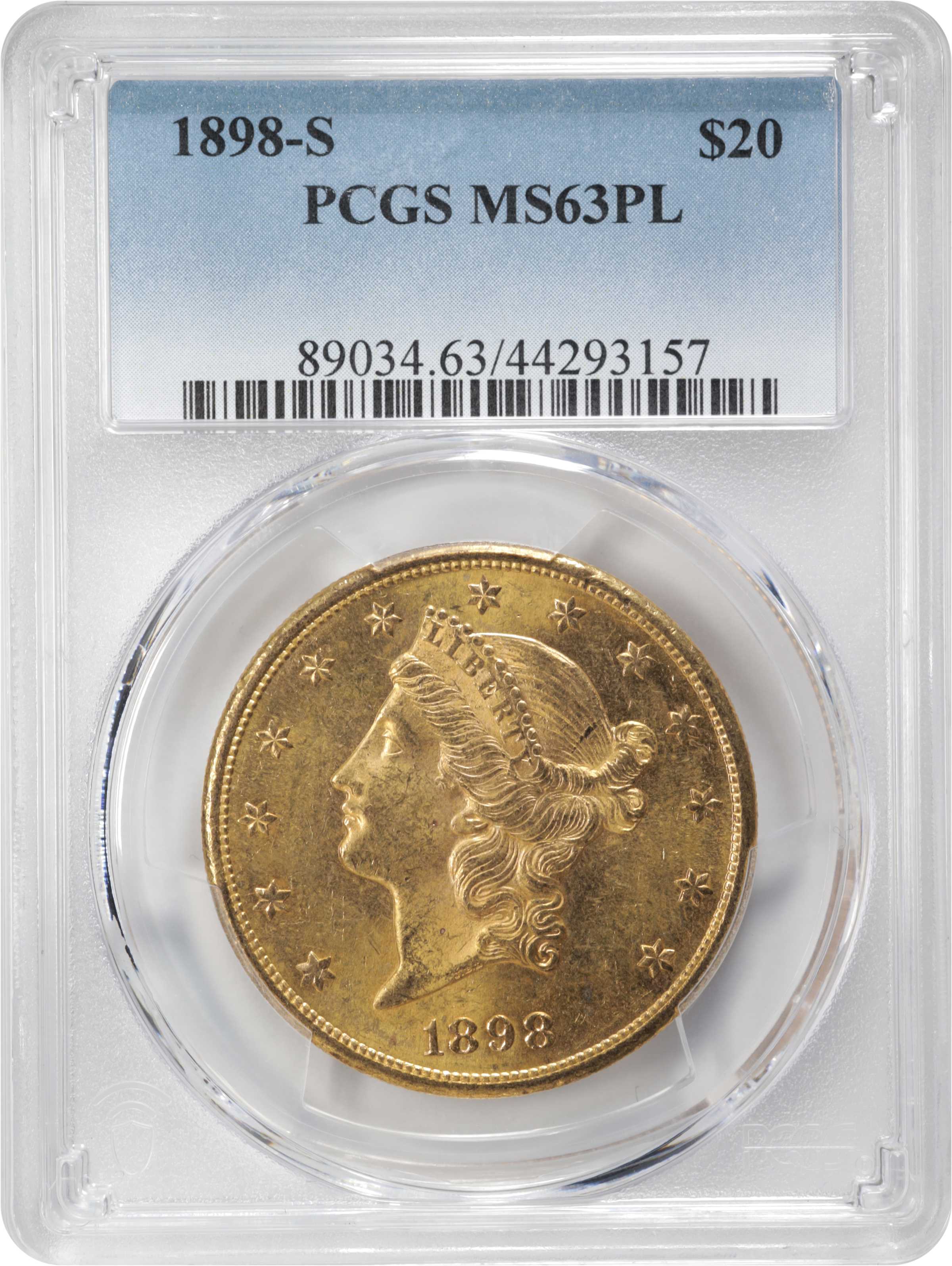 image for: 1898-S Liberty Head Double Eagle. MS-63 PL (PCGS).