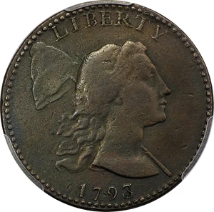 image for: 1793 Liberty Cap Cent. S-13. Rarity-4-. VF-25 (PCGS).