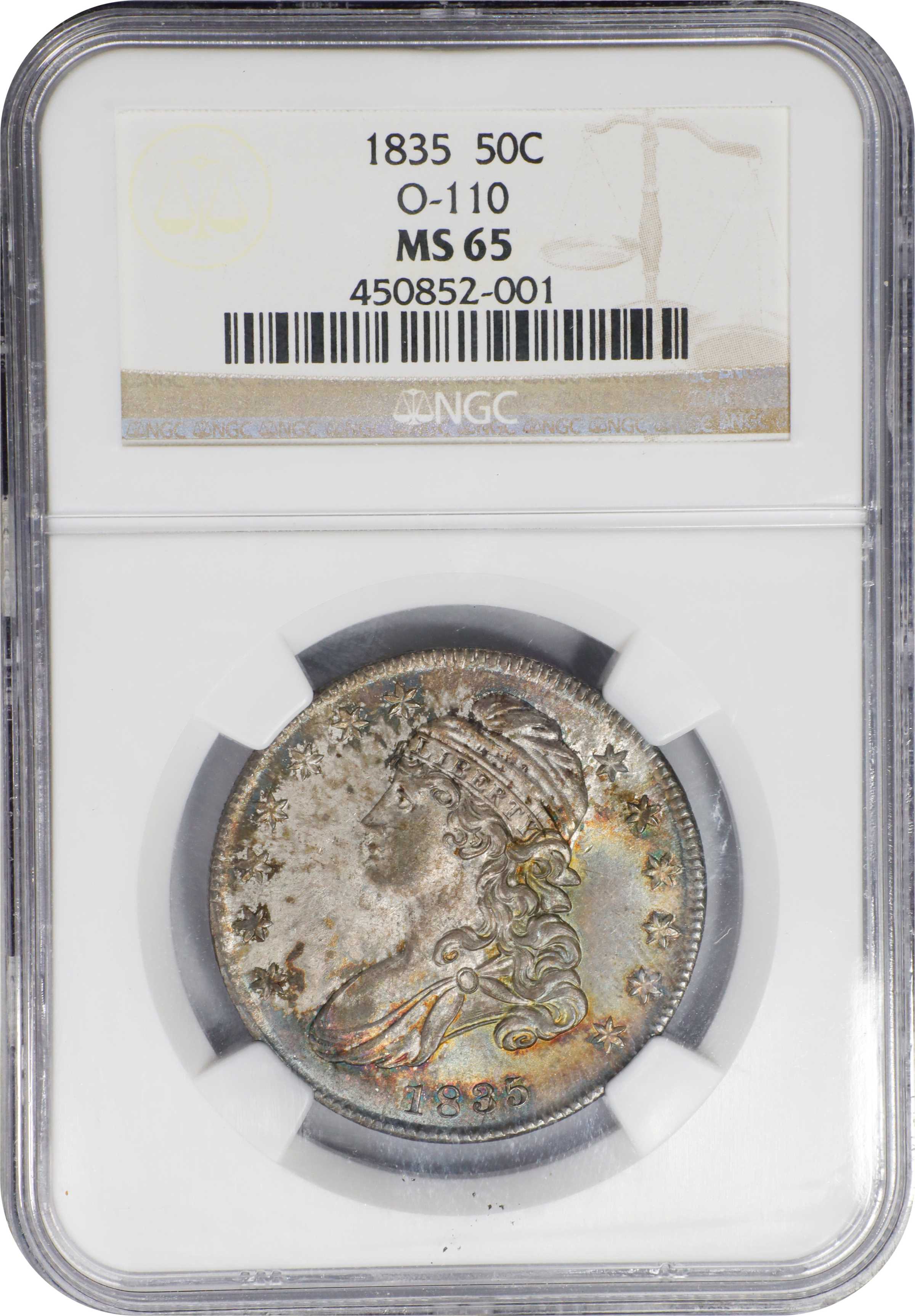 image for: 1835 Capped Bust Half Dollar. O-110. Rarity-3. MS-65 (NGC).