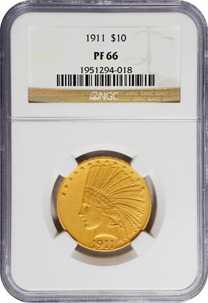 image for: 1911 Indian Eagle. JD-1, the only known dies. Rarity-5-. Proof-66 (NGC).