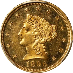 image for: 1896 Liberty Head Quarter Eagle. JD-1, the only known dies. Rarity-4+. Proof-62 Cameo (PCGS). CAC.