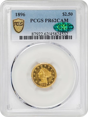 image for: 1896 Liberty Head Quarter Eagle. JD-1, the only known dies. Rarity-4+. Proof-62 Cameo (PCGS). CAC.