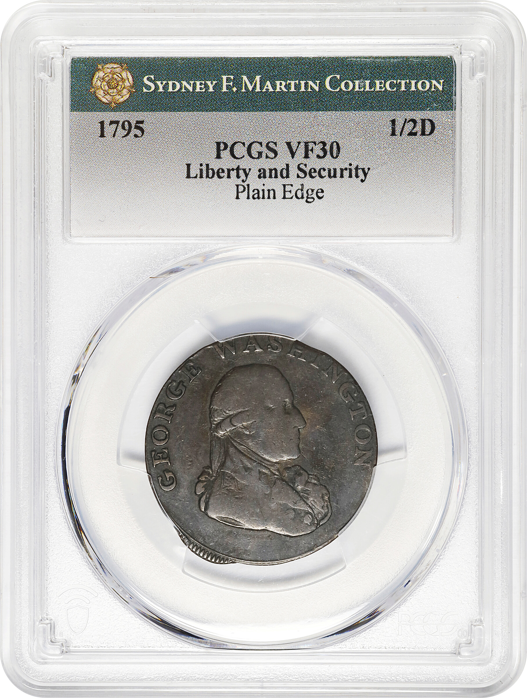 image for: 1795 Liberty and Security Halfpenny. Musante GW-48, Baker-31C, Breen-1262. Copper. Plain edge. VF-30 (PCGS).