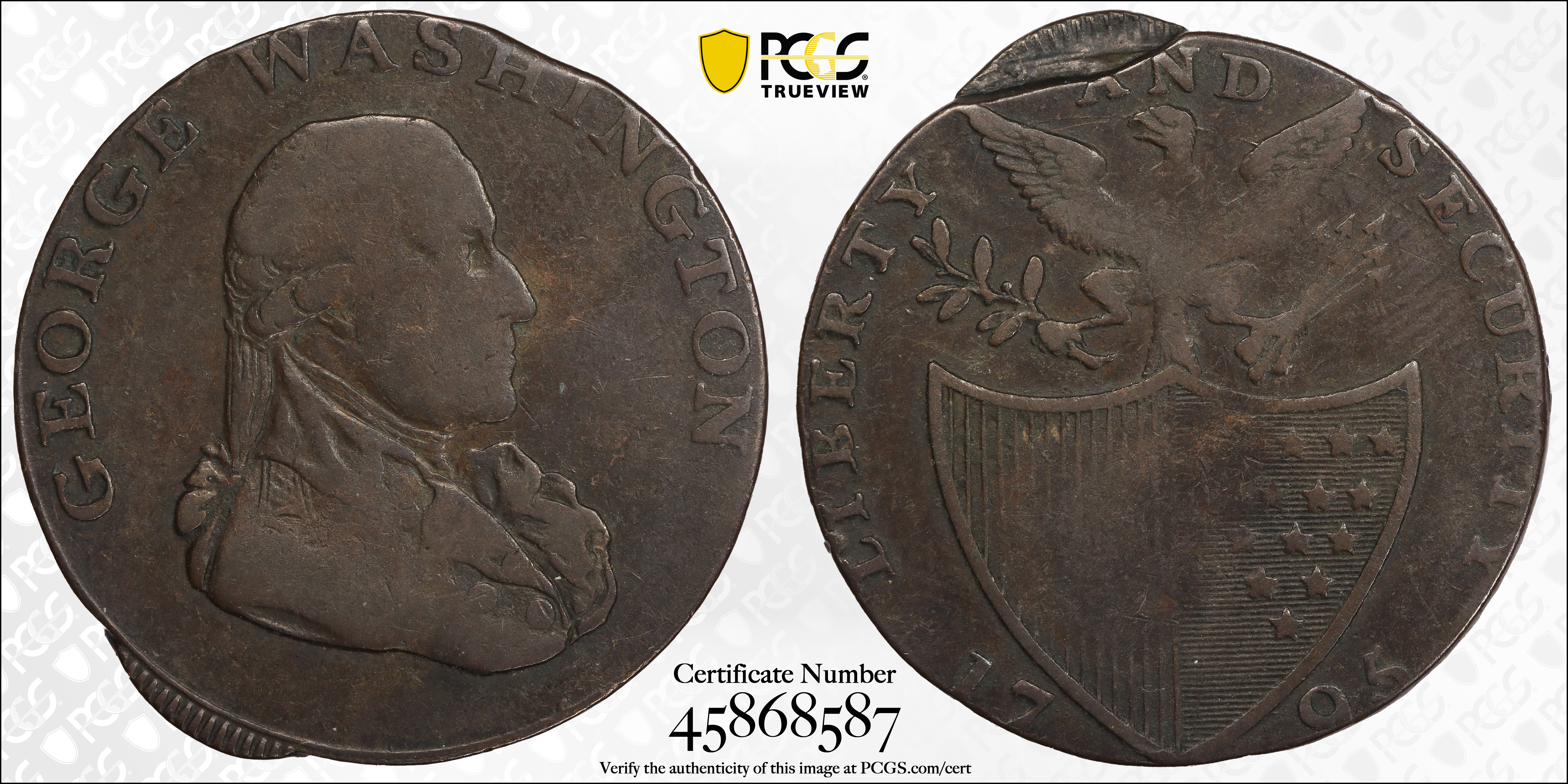image for: 1795 Liberty and Security Halfpenny. Musante GW-48, Baker-31C, Breen-1262. Copper. Plain edge. VF-30 (PCGS).