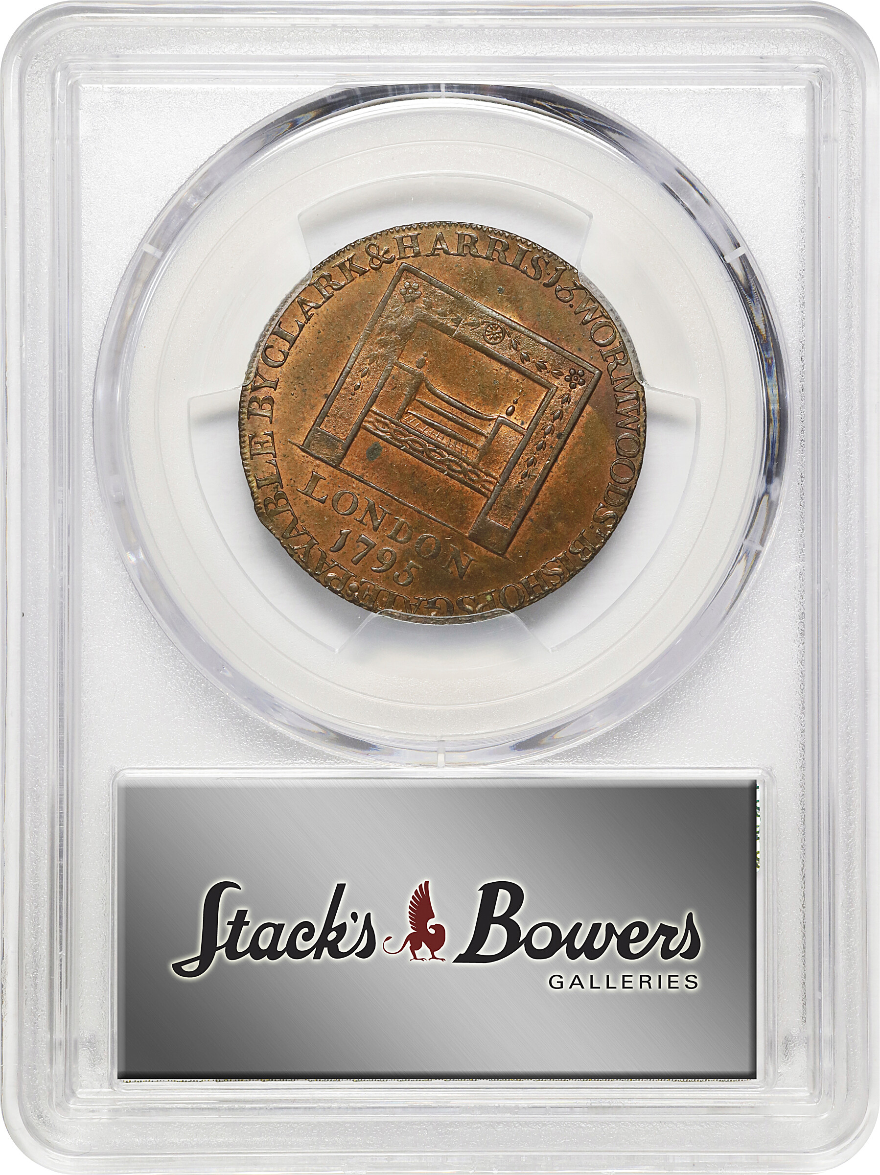 image for: Circa 1795 Grate Halfpenny. Large Buttons. Musante GW-49, Baker-29AA, Breen-1271. Copper. Diagonally reeded edge. MS-64 RB (PCGS).