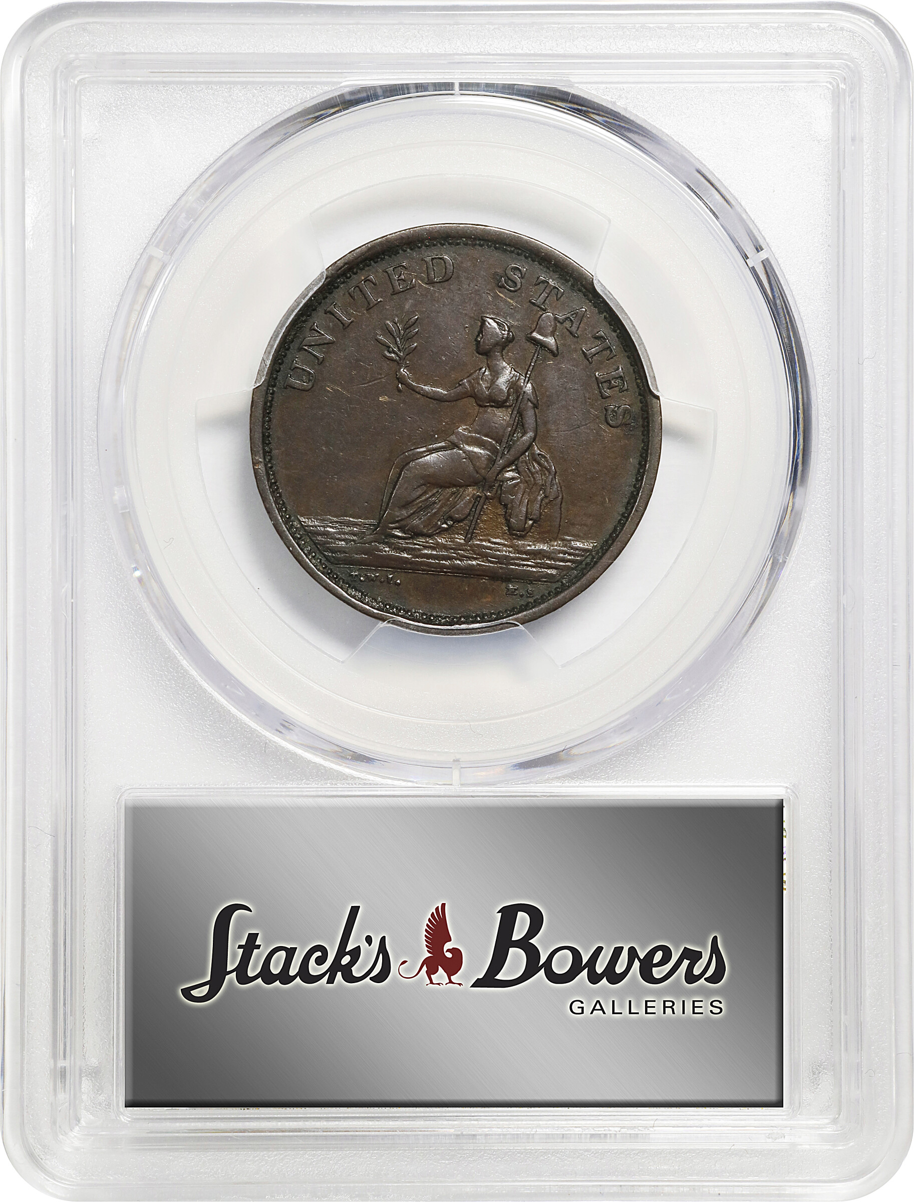 image for: �1783� (circa 1820) Washington Draped Bust Copper. Small Military Bust. Musante GW-109, Baker-4B, Breen-1201, Vlack 1-A. Copper. Engrailed edge. AU-50 (PCGS).
