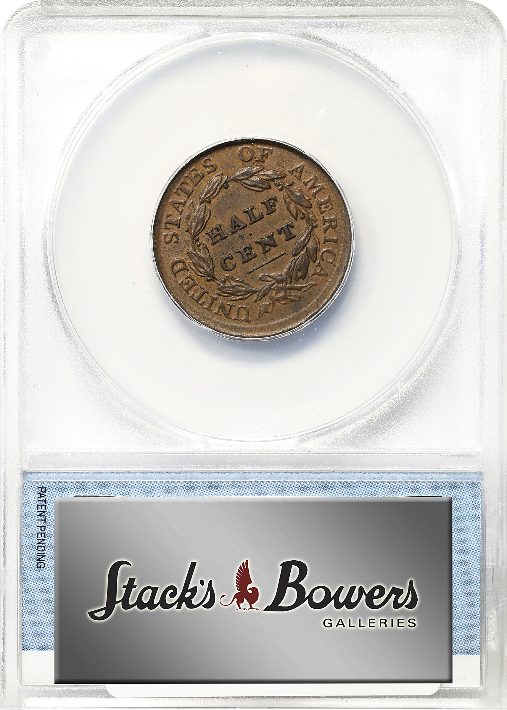 image for: 1809 Classic Head Half Cent. C-3. Rarity-1. AU-58 (ANACS).