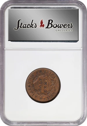 image for: 1834 Classic Head Half Cent. C-1, the only known dies. Rarity-1. MS-64 BN (NGC). CAC.