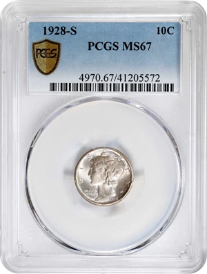 image for: 1928-S Mercury Dime. MS-67 (PCGS).