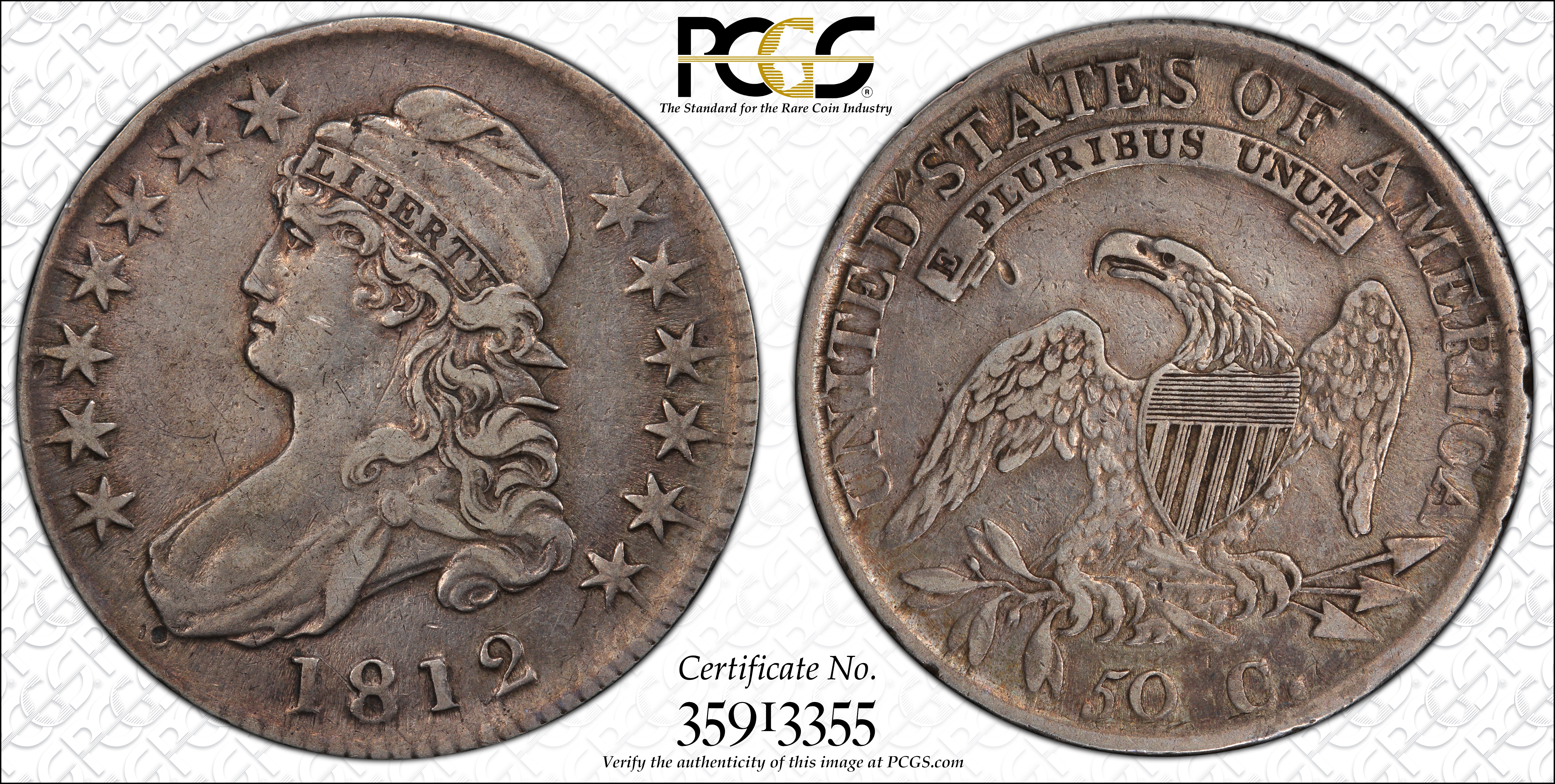 image for: 1812 Capped Bust Half Dollar. O-104. Rarity-1. EF-40 (PCGS).