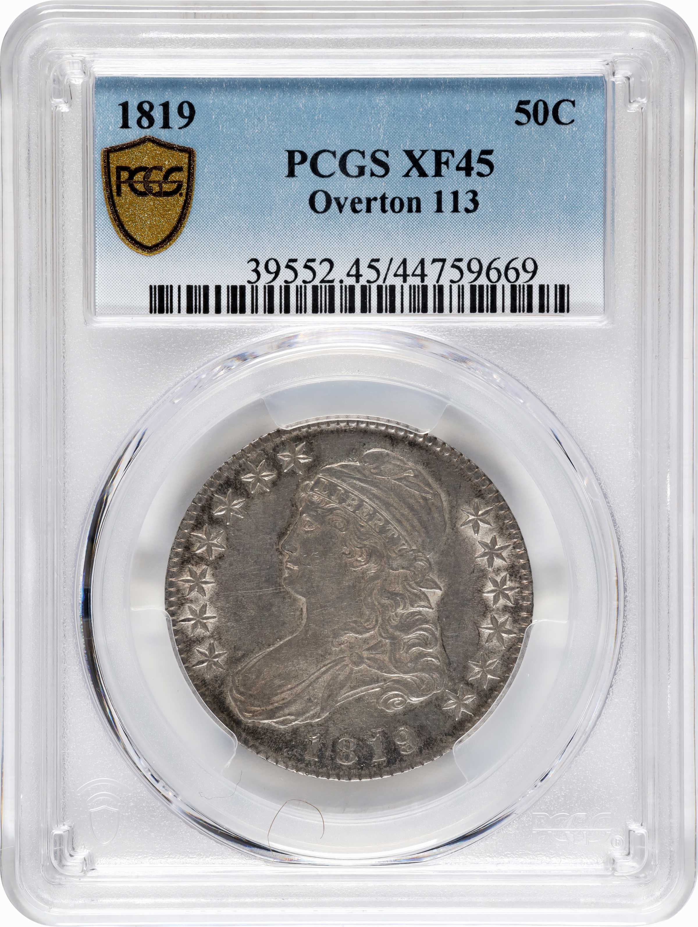 image for: 1819 Capped Bust Half Dollar. O-113. Rarity-2. EF-45 (PCGS).
