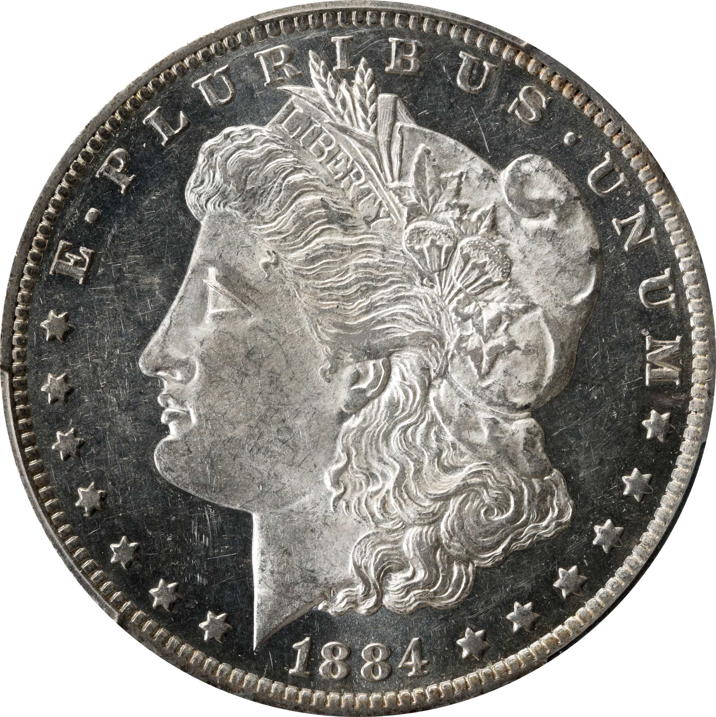1884-O Morgan Silver Dollar. MS-61 DMPL (PCGS).