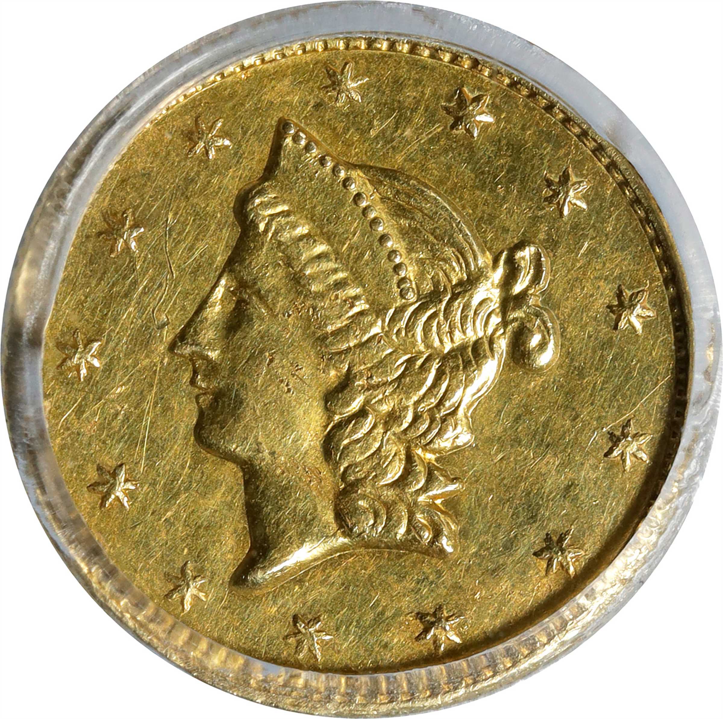 image for: 1853 Round 50 Cents. BG-429. Rarity-4-. Liberty Head. MS-62 (PCGS).