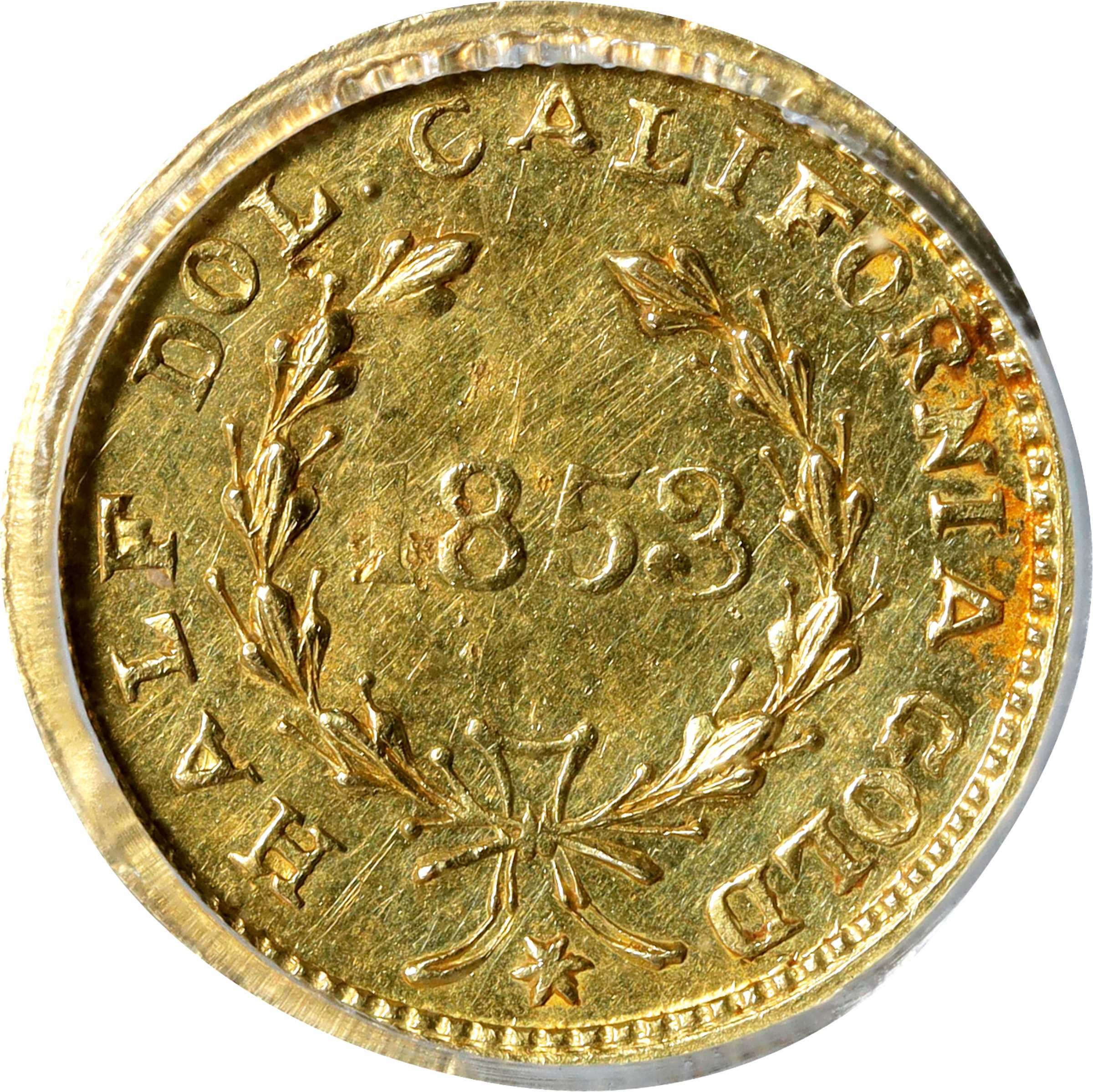 image for: 1853 Round 50 Cents. BG-429. Rarity-4-. Liberty Head. MS-62 (PCGS).