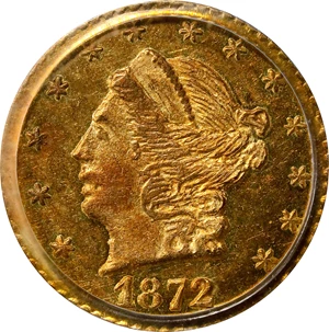 image for: 1872 Round 25 Cents. BG-814. Rarity-5+. Liberty Head. AU-58 (PCGS).