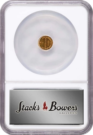 image for: 1865 Round 25 Cents. BG-822. Rarity-4. Liberty Head. AU-58 (NGC).
