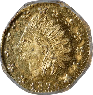 image for: 1876/6876 Octagonal 50 Cents. BG-935. Rarity-5. Indian Head. MS-62 (NGC).