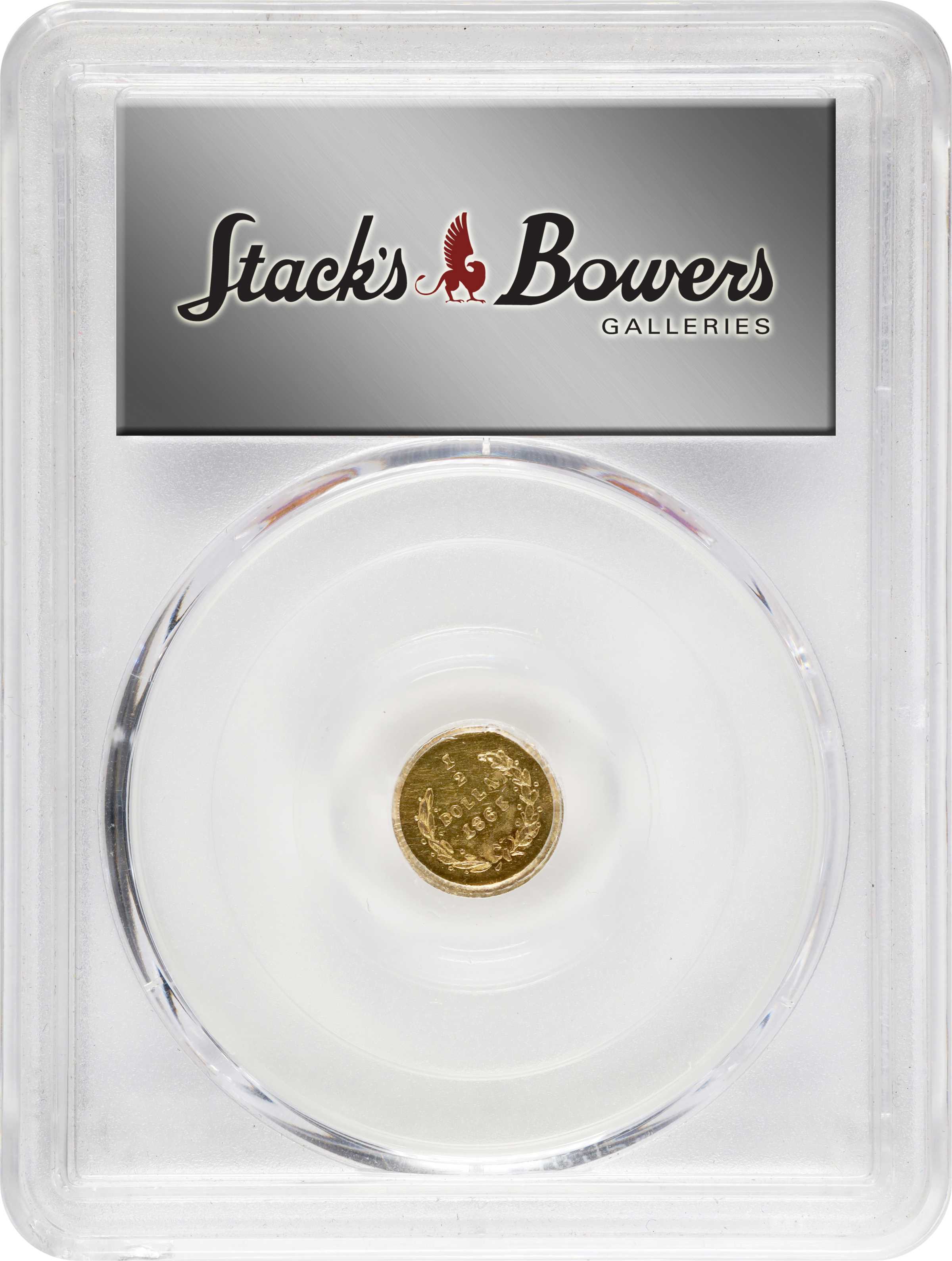 image for: 1865 Round 50 Cents. BG-1005. Rarity-5-. Liberty Head. MS-62 (PCGS).