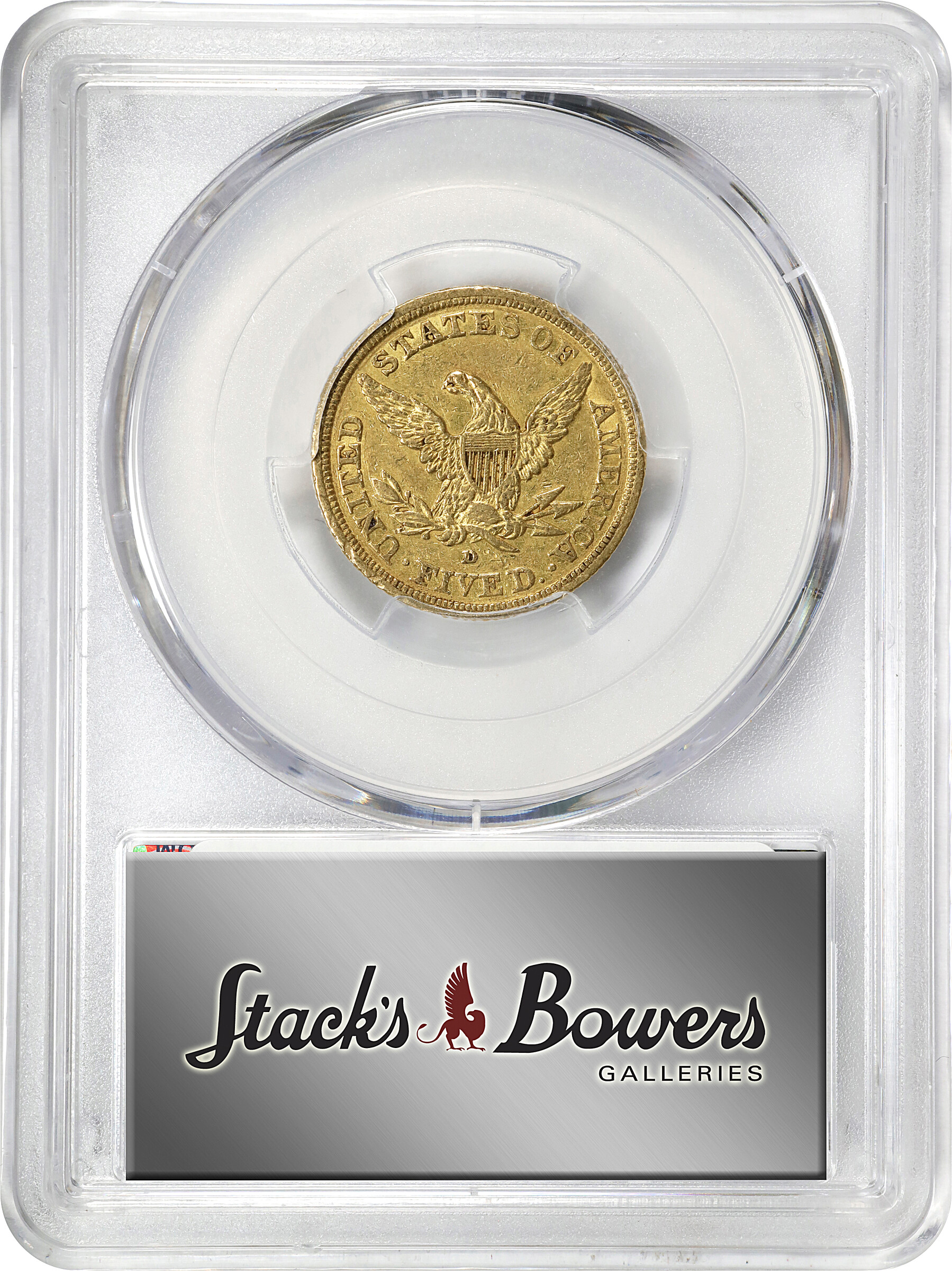 image for: 1843-D Liberty Head Half Eagle. Winter 9-F. Small D. AU-50 (PCGS). CAC.