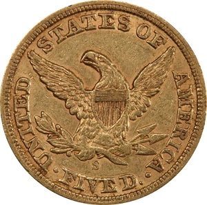 image for: 1861-S Liberty Head Half Eagle. AU-53 (PCGS).